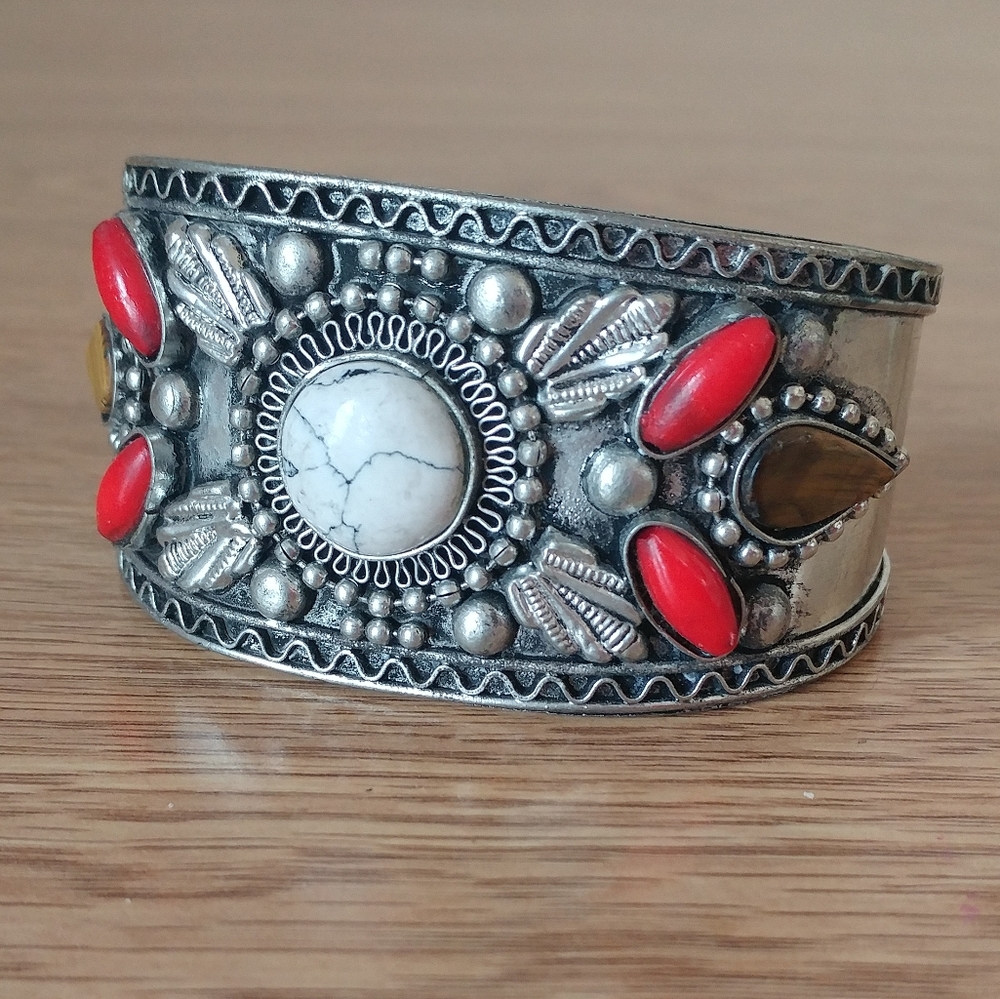 Bohemian silver bracelet